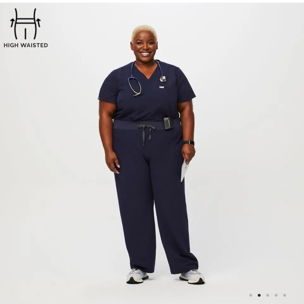 FIGS Navy Livingston High Waisted Classic Scrub Bottoms 6XL